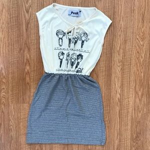 Ivory/Gray Dress with Bow